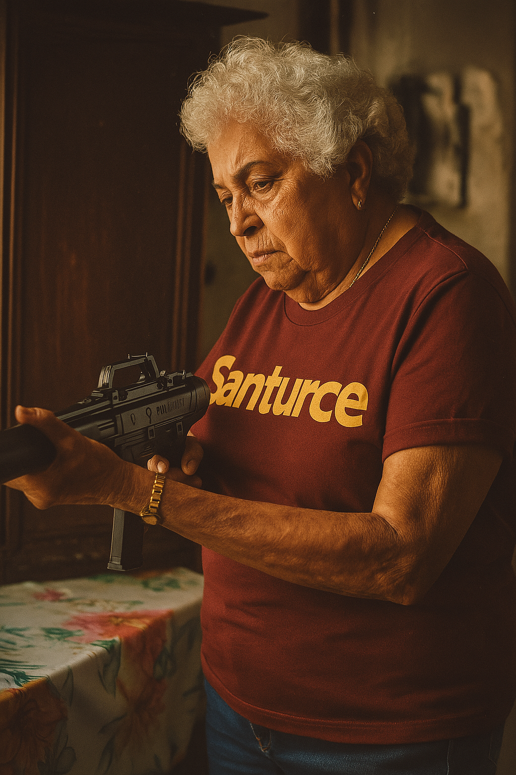 Santurce T-shirt - 20250410_1115_Shirt on Woman_remix_01jrg4699afpdsvbnfctqk9036.png