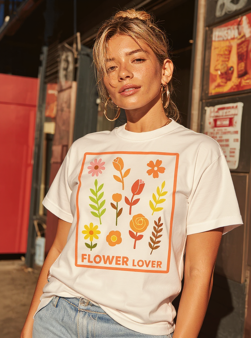 Flower Lover Graphic T-Shirt - assets-task_01k0mqawe5f8eavqgjwyn1r0ac-1753042393_img_1-on-model-1-flux-2025-07-21T20-07-24-954Z.png