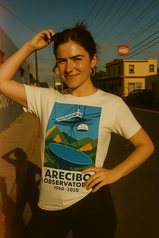 ARECIBO OBSERVATORY 1960–2020 T-Shirt - arecibo-observatory-on-model-1-variant-1-2025-05-03T14-59-39-329Z.png