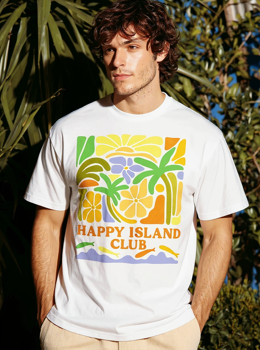 Happy Island Club T-Shirt - assets-task_01k0mqenkpev8t3758hwscqd55-1753042514_img_1-on-model-1-flux-2025-07-21T20-07-39-677Z.png