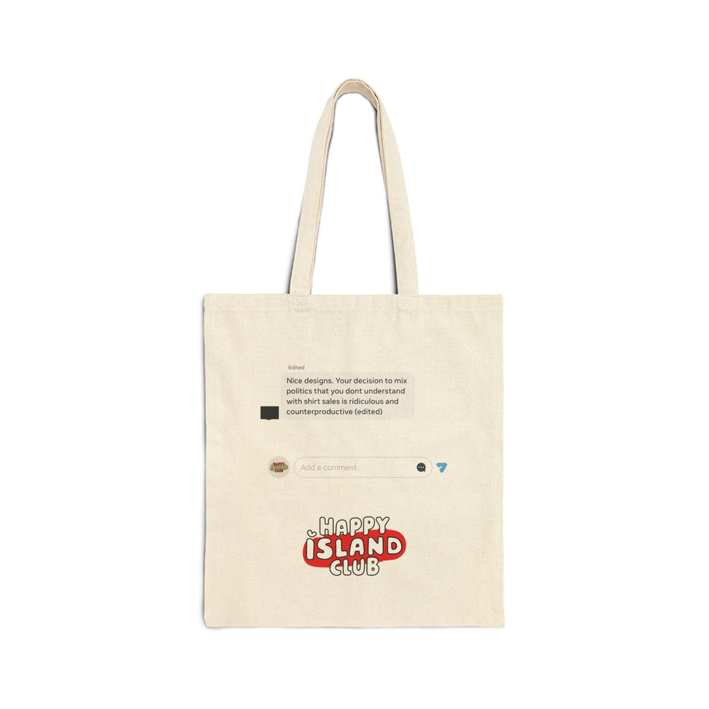 Cotton Canvas Tote Bag - "Thanks for the Engagement" - Happy Island Club Design