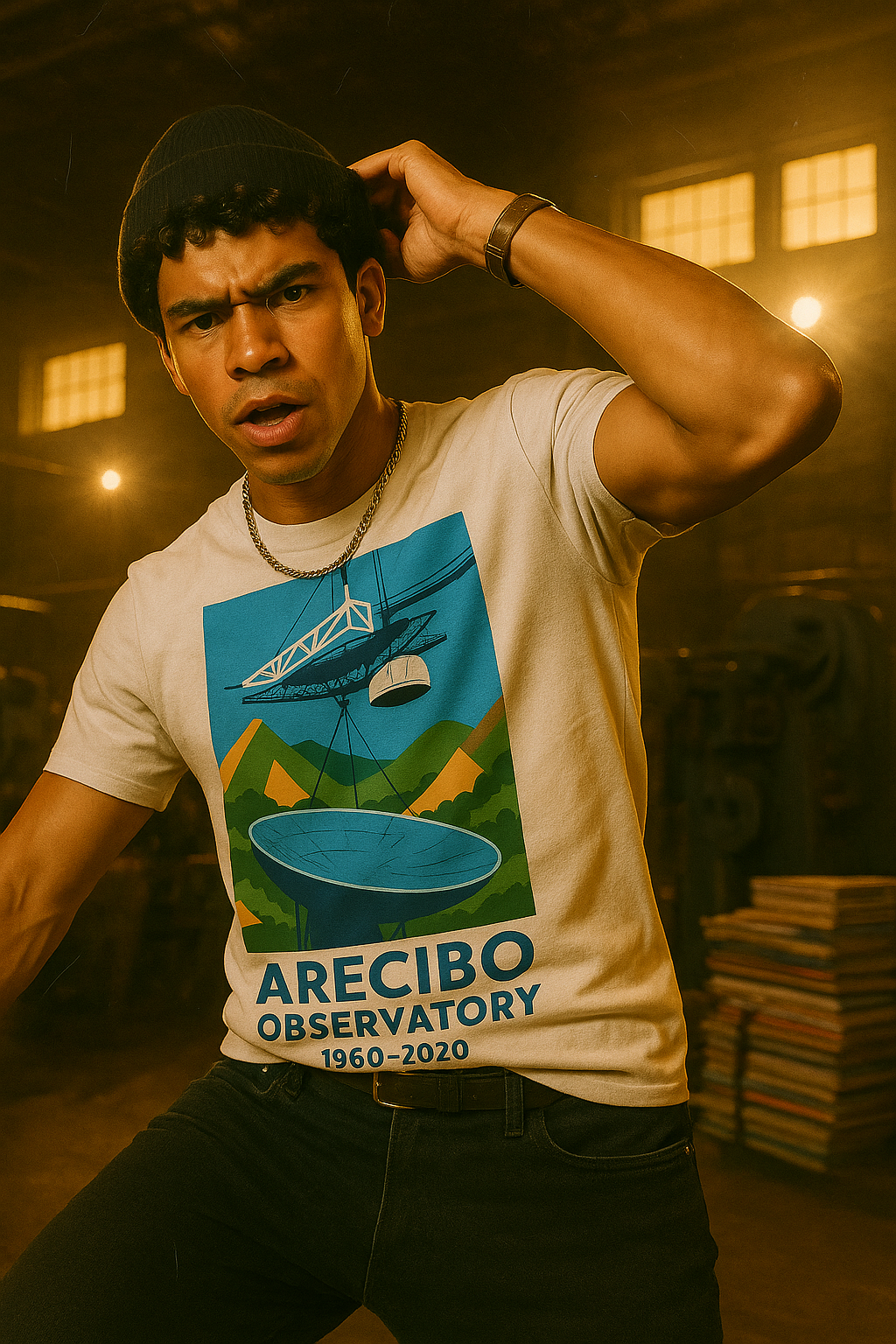 ARECIBO OBSERVATORY 1960–2020 T-Shirt - arecibo-observatory-on-model-3-variant-2-2025-05-03T18-10-53-811Z.png