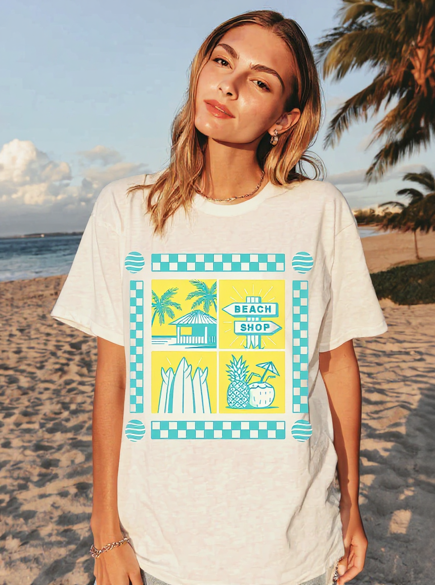 Beach Shop Vibes T-shirt - assets-task_01k0mq847kertagjb9x4xtfdeg-1753042295_img_0-on-model-1-flux-2025-07-21T20-07-10-367Z.png
