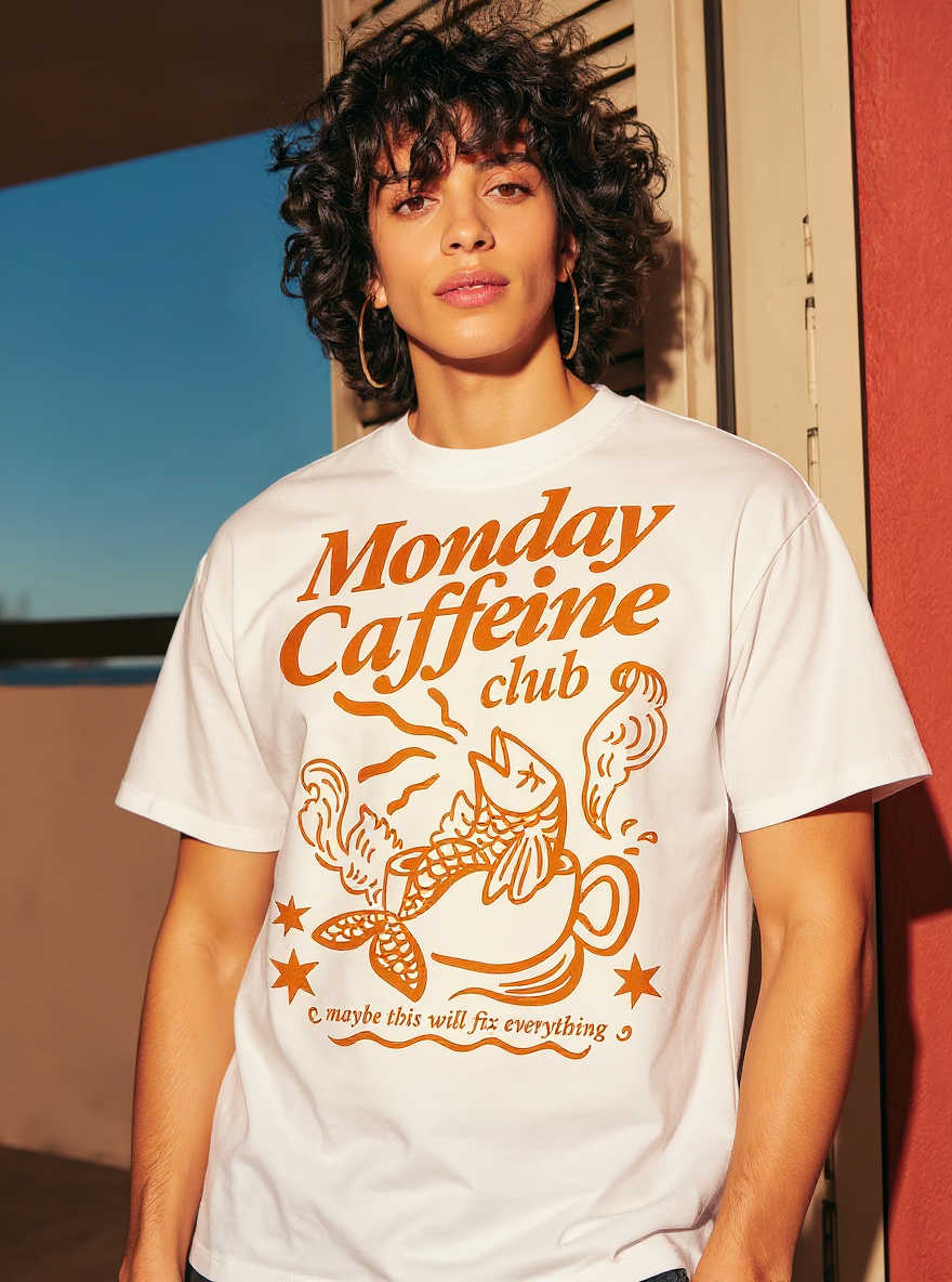 Monday Caffeine Club Graphic Tee - assets-task_01k0mn8dncej59e6bc1jv97xvt-1753040204_img_0-on-model-1-flux-2025-07-21T20-04-52-885Z.png