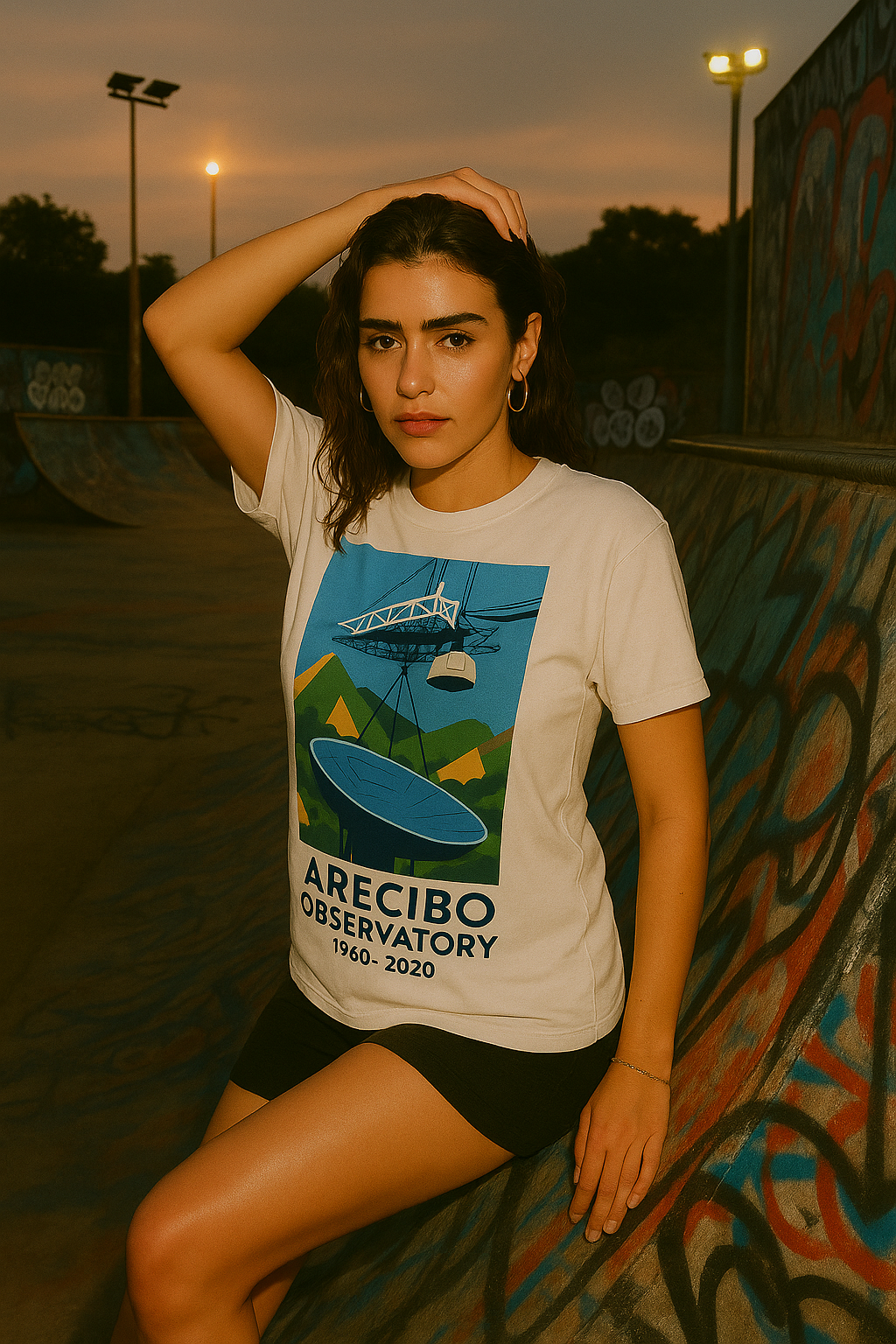 ARECIBO OBSERVATORY 1960–2020 T-Shirt - arecibo-observatory-on-model-2-variant-1-2025-05-03T15-01-08-809Z.png