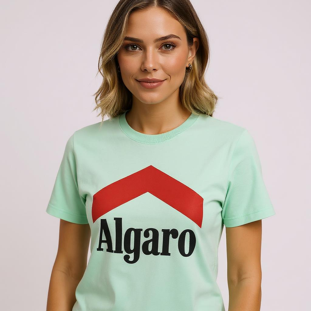 Algaro Tee with Red Chevron - Mint Green