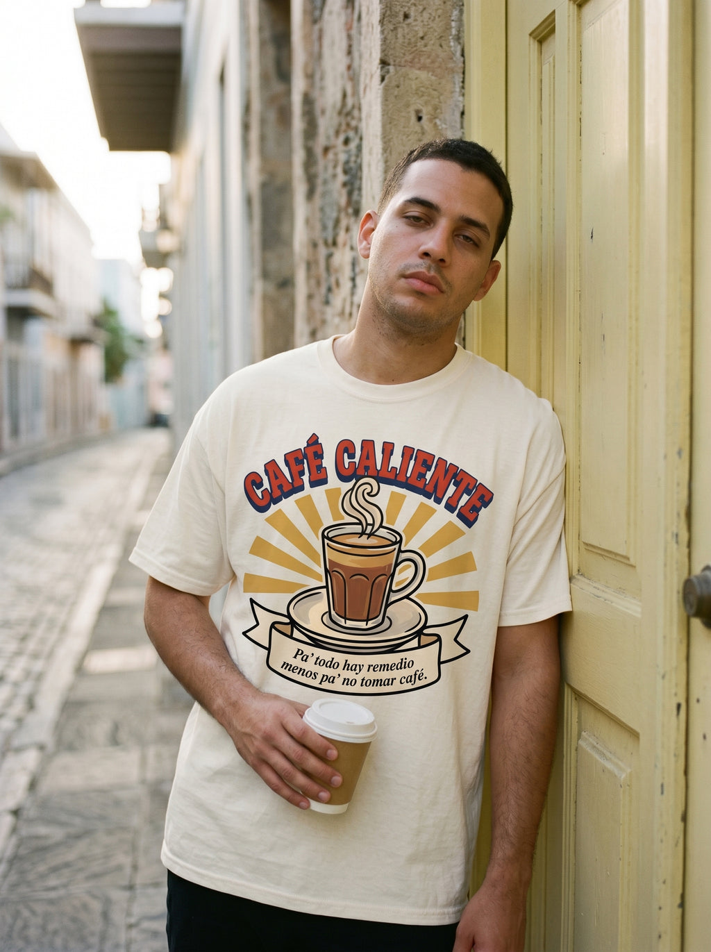 CAFÉ CALIENTE — on model