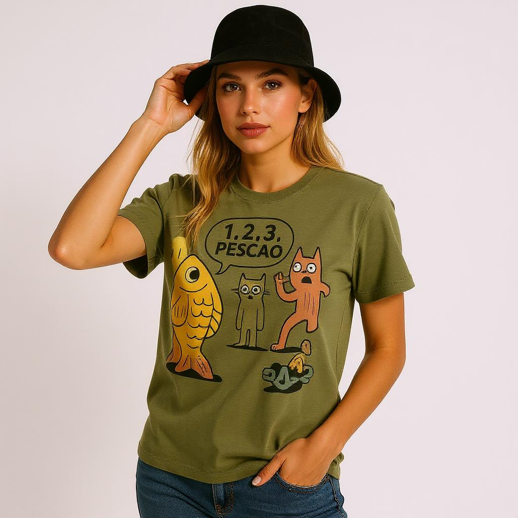 1, 2, 3, Pescao - Heather Military Green