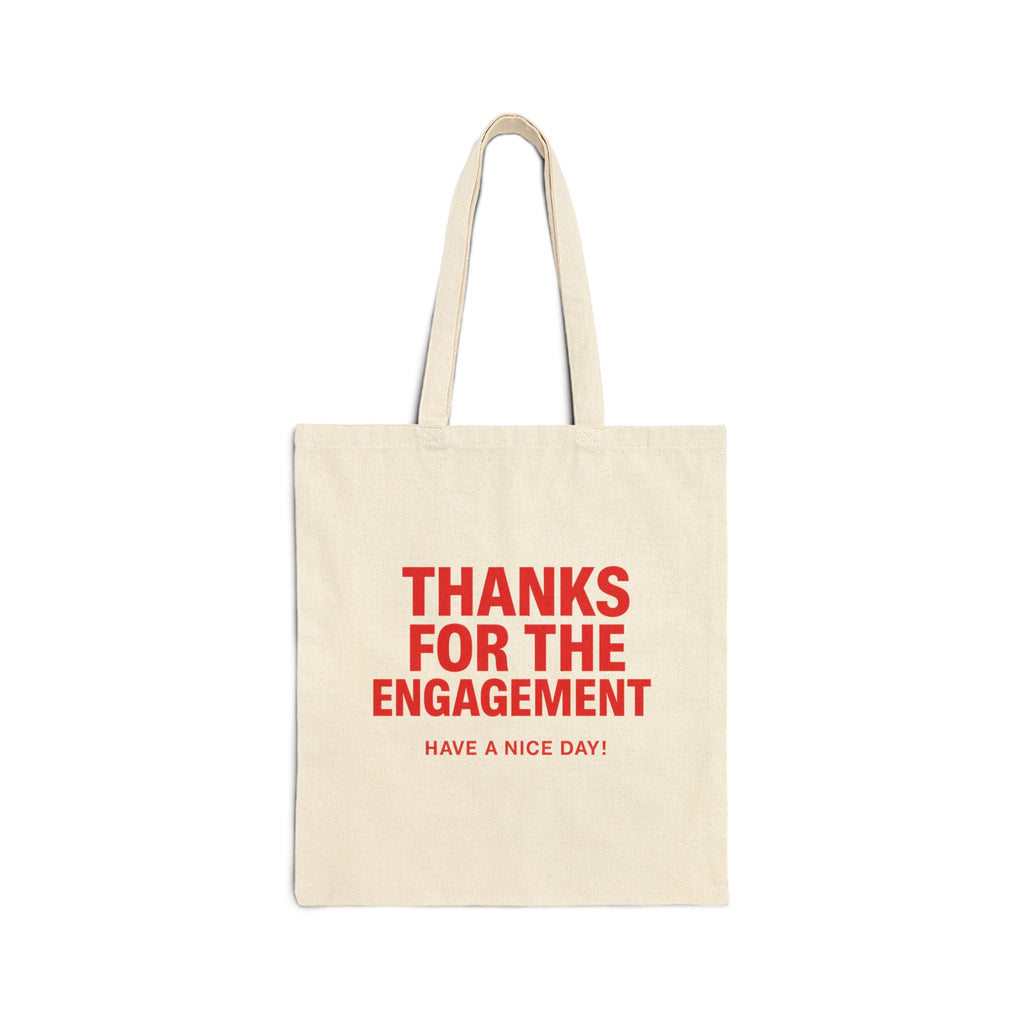Cotton Canvas Tote Bag - "Thanks for the Engagement" - Happy Island Club Design