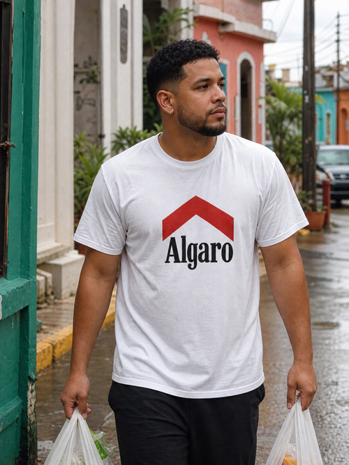 Algaro Tee with Red Chevron lifestyle photo