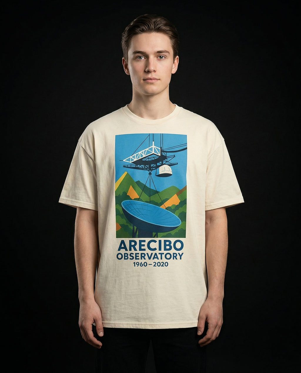 ARECIBO OBSERVATORY 1960–2020 T-Shirt — arecibo-observatory-1960-2020--studio-01-full