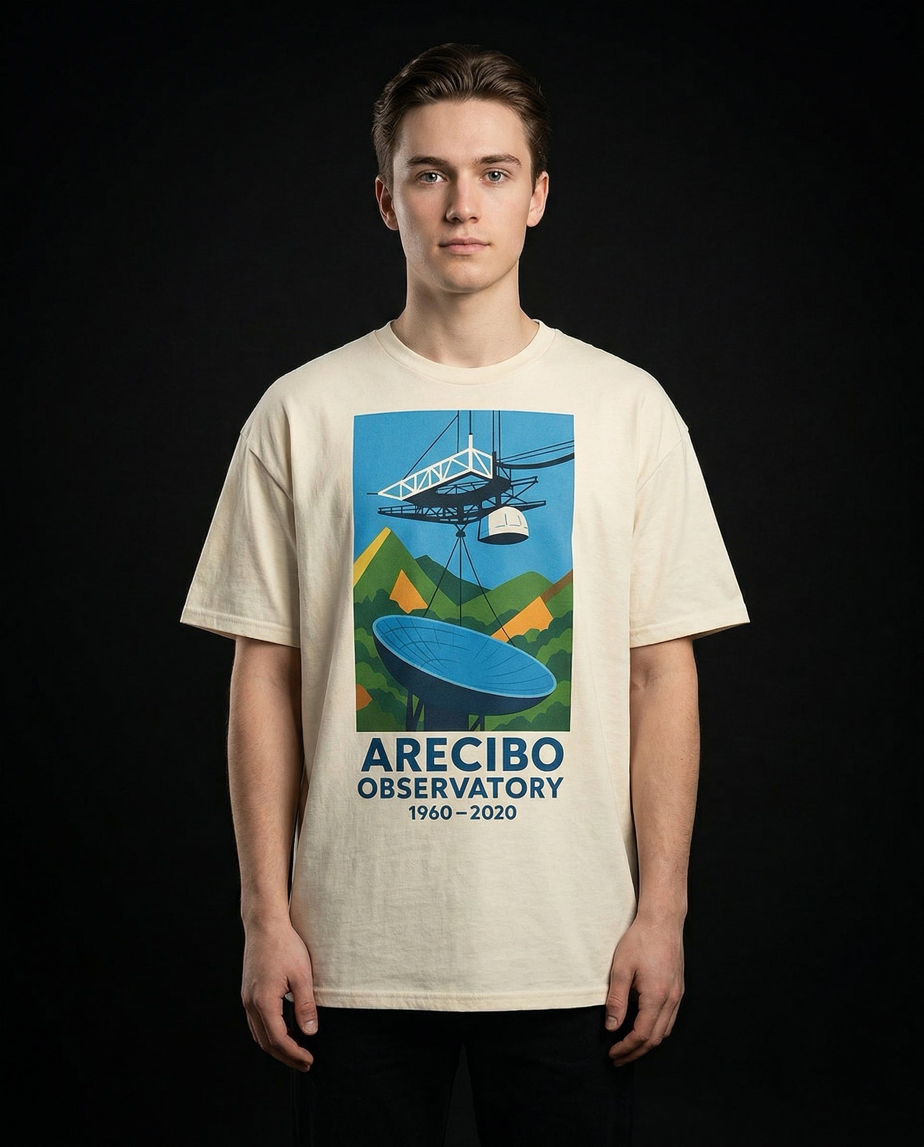 ARECIBO OBSERVATORY 1960–2020 T-Shirt — arecibo-observatory-1960-2020--studio-01-full