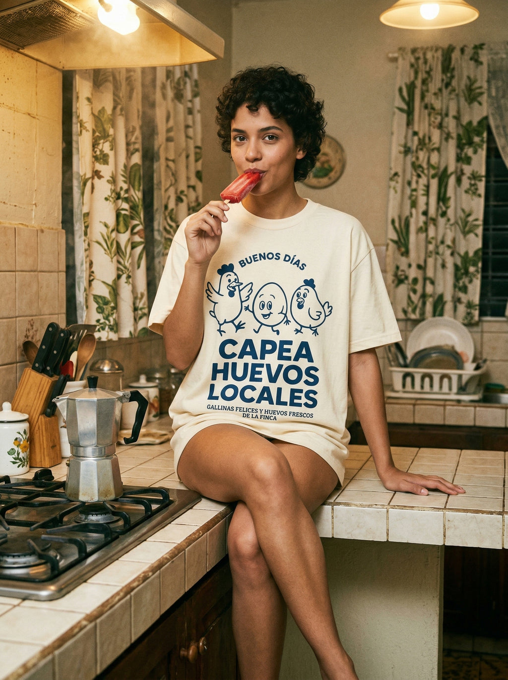 BUENOS DÍAS CAPEA HUEVOS LOCALES — buenos-d-as-capea-huevos-local-lifestyle-a-kitchen-counter-perch