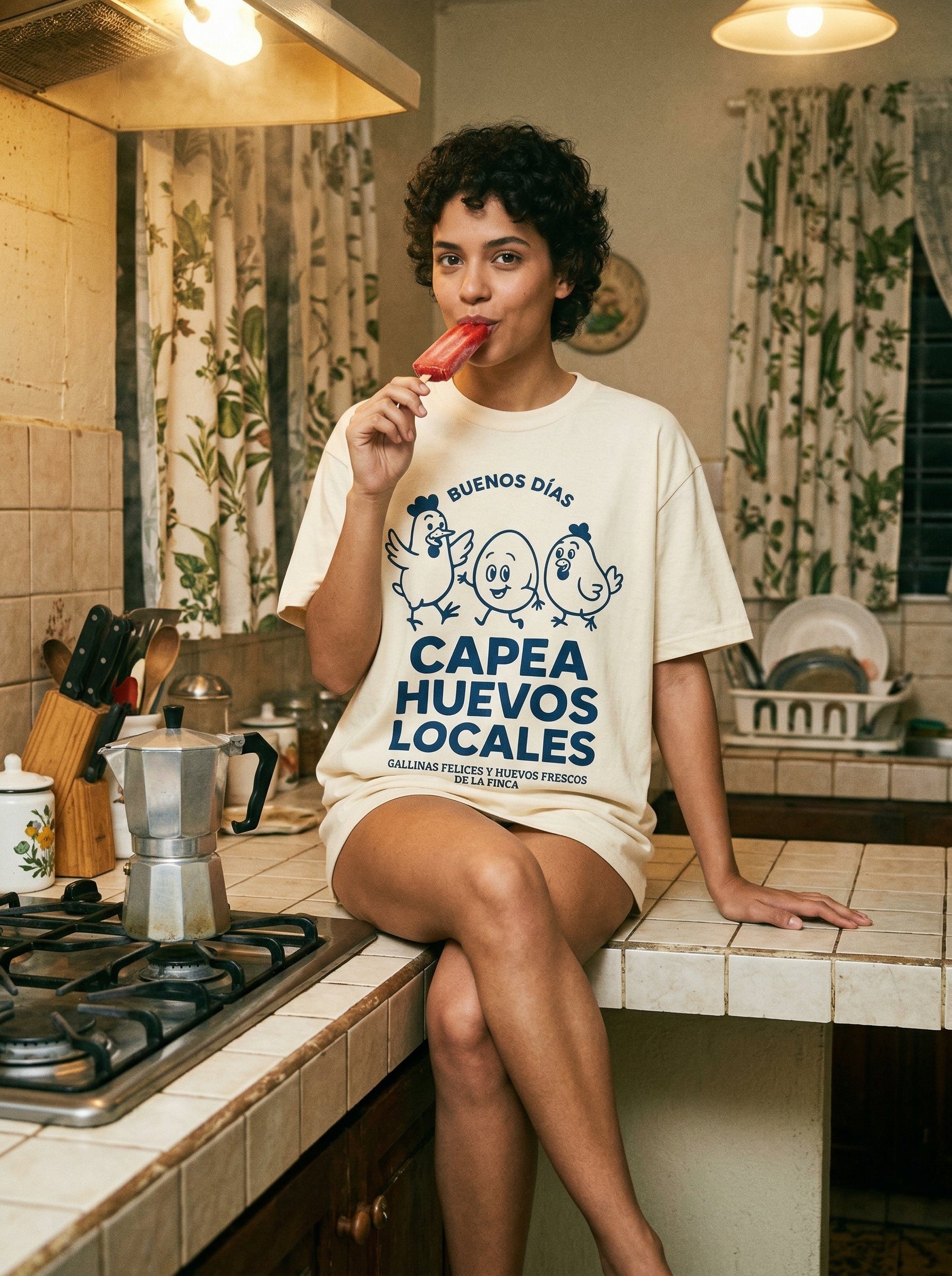 BUENOS DÍAS CAPEA HUEVOS LOCALES — buenos-d-as-capea-huevos-local-lifestyle-a-kitchen-counter-perch