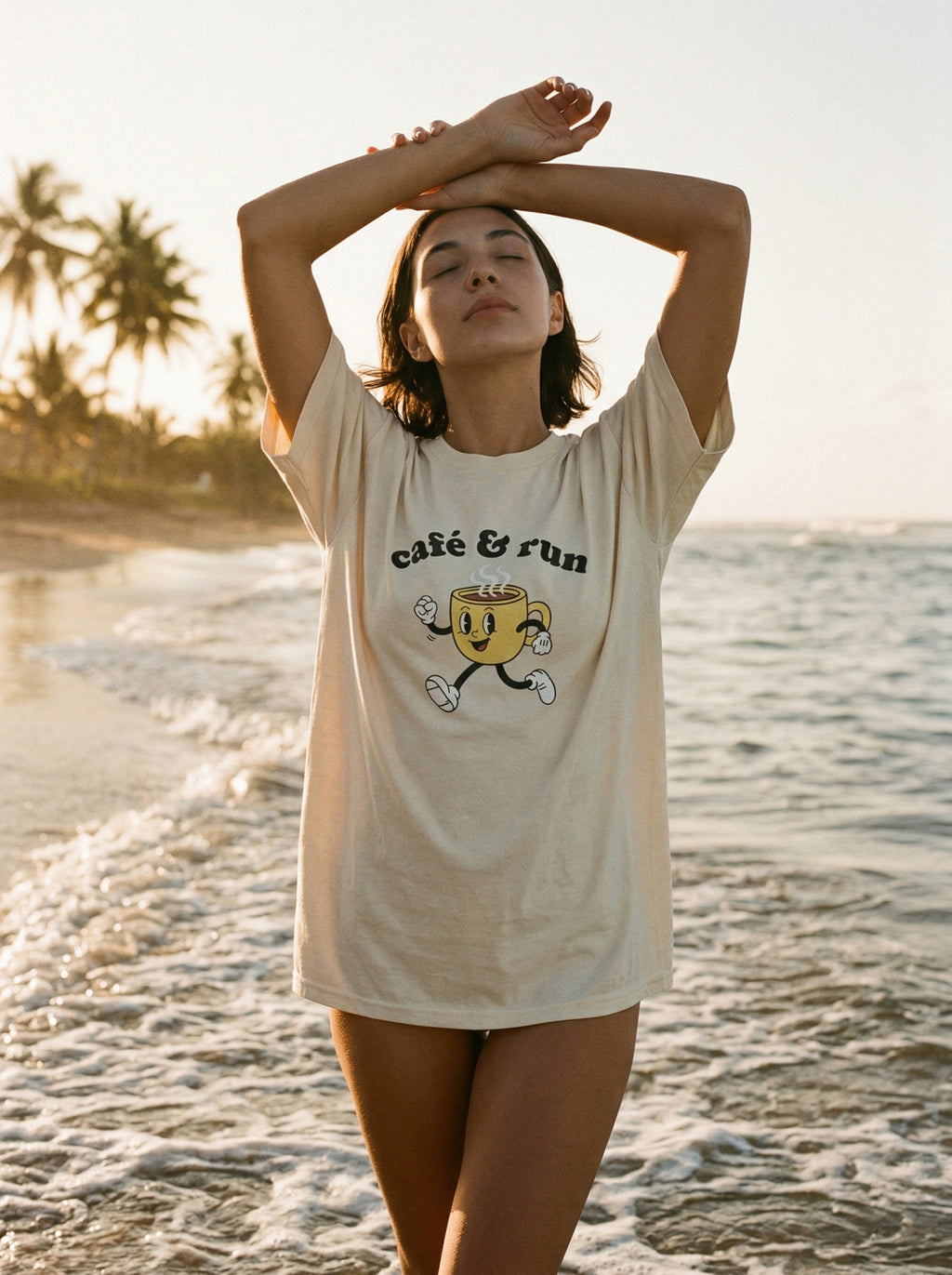 Café con run — caf-con-run-lifestyle-a-arms-up-sun-stretch