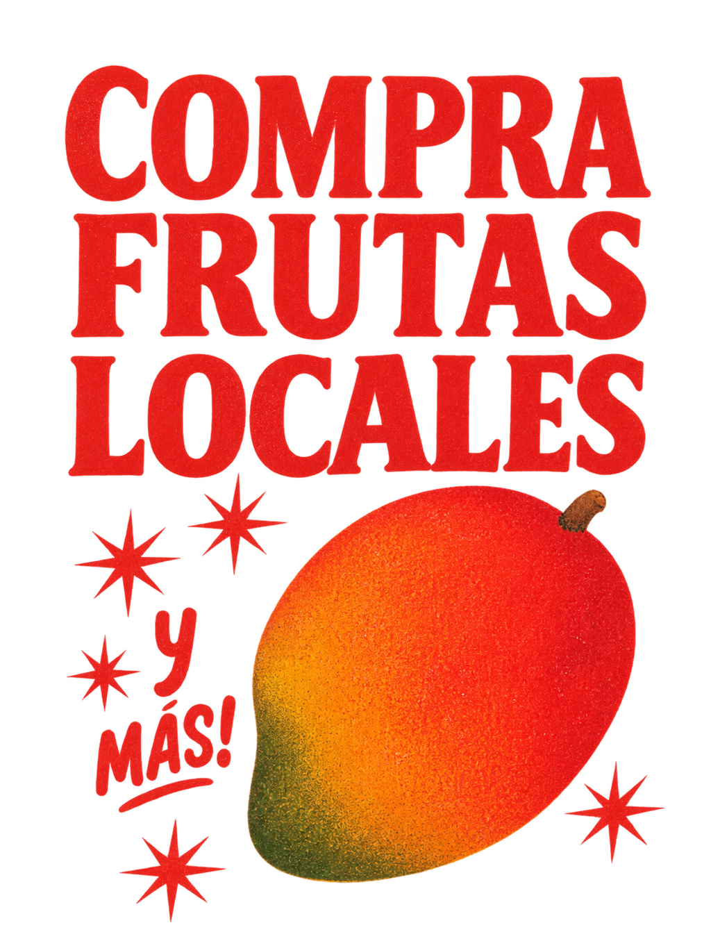 Compra Frutas Locales y Más! standalone design