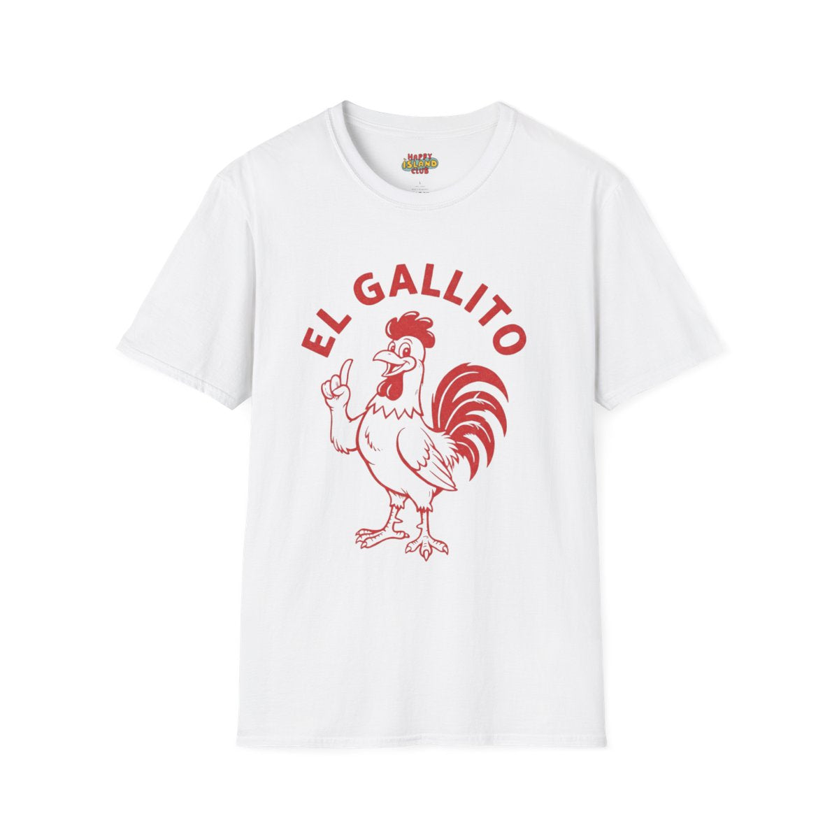 Front view of El Gallito T-Shirt on a clean background