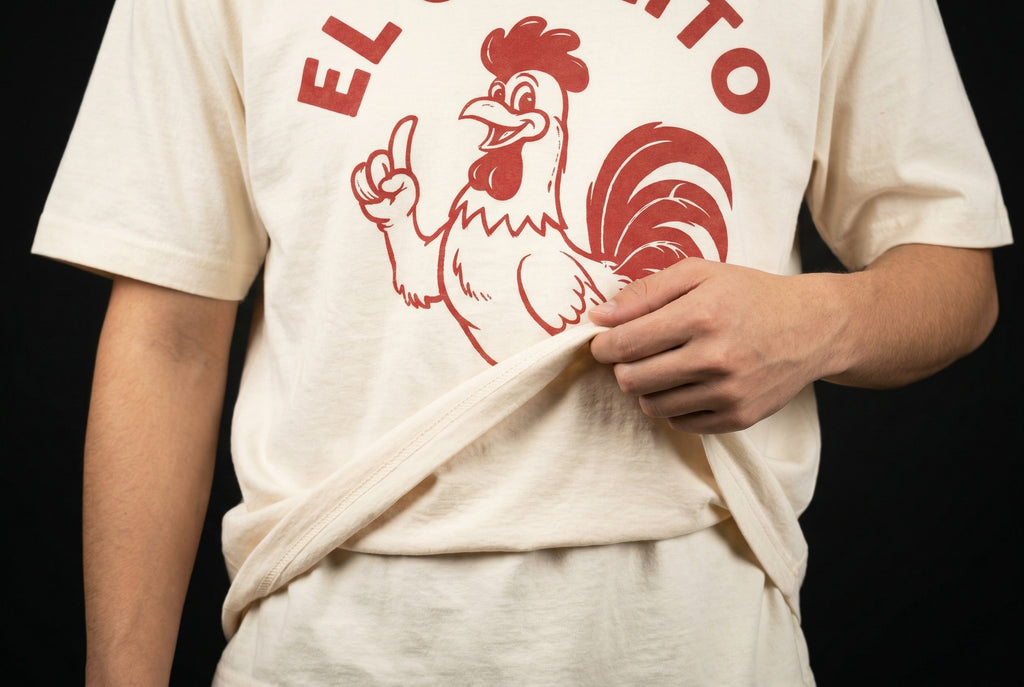 El Gallito T-Shirt — el-gallito-t-shirt-studio-05-hem-hand