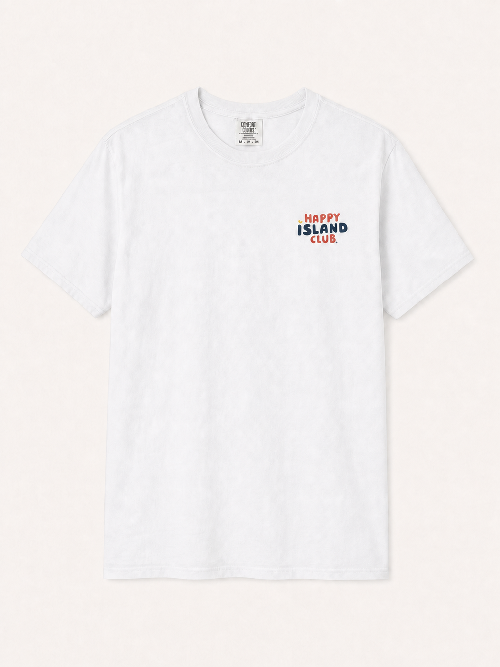 Front of GALLO - December 20, 2019 BANNED by federals with artwork-matched Happy Island Club left-breast logo, integrated by Images 2.0