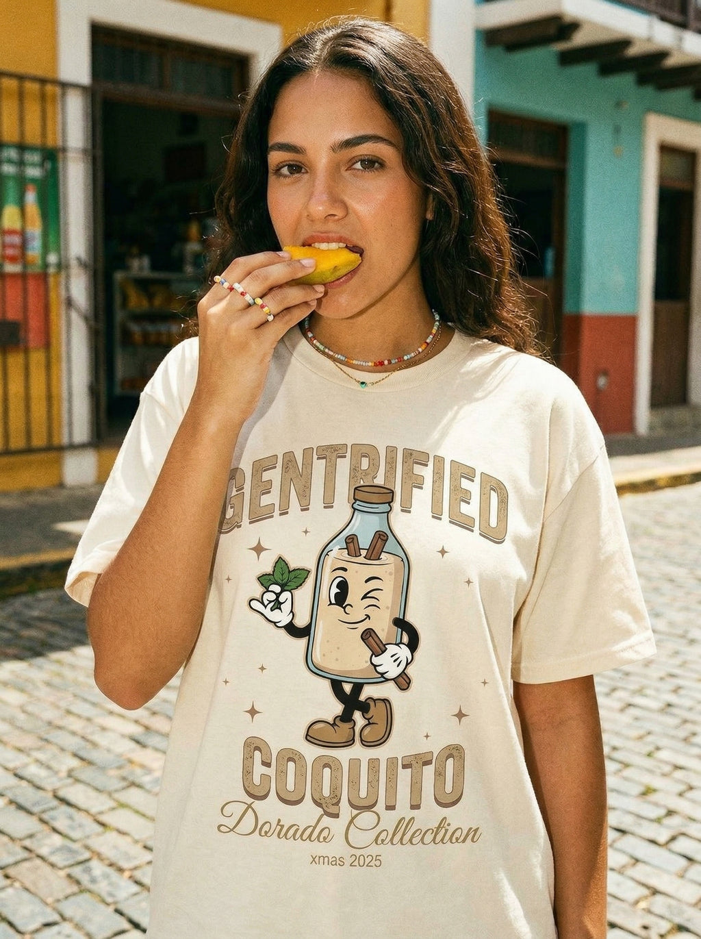Gentrified Coquito - Dorado Collection — gentrified-coquito-dorado-coll-lifestyle-a-eating-candid