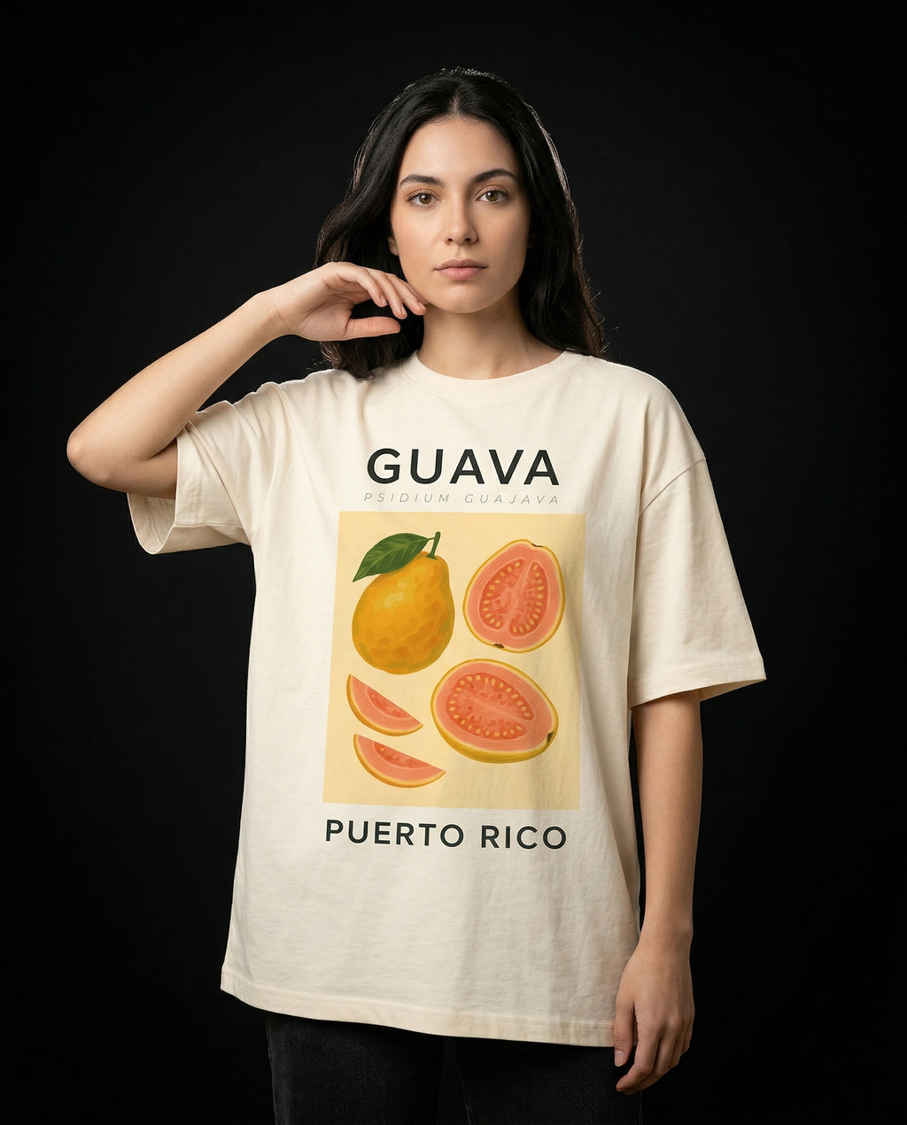 Guava Puerto Rico T-Shirt — guava-puerto-rico-t-shirt-studio-02-three-quarter