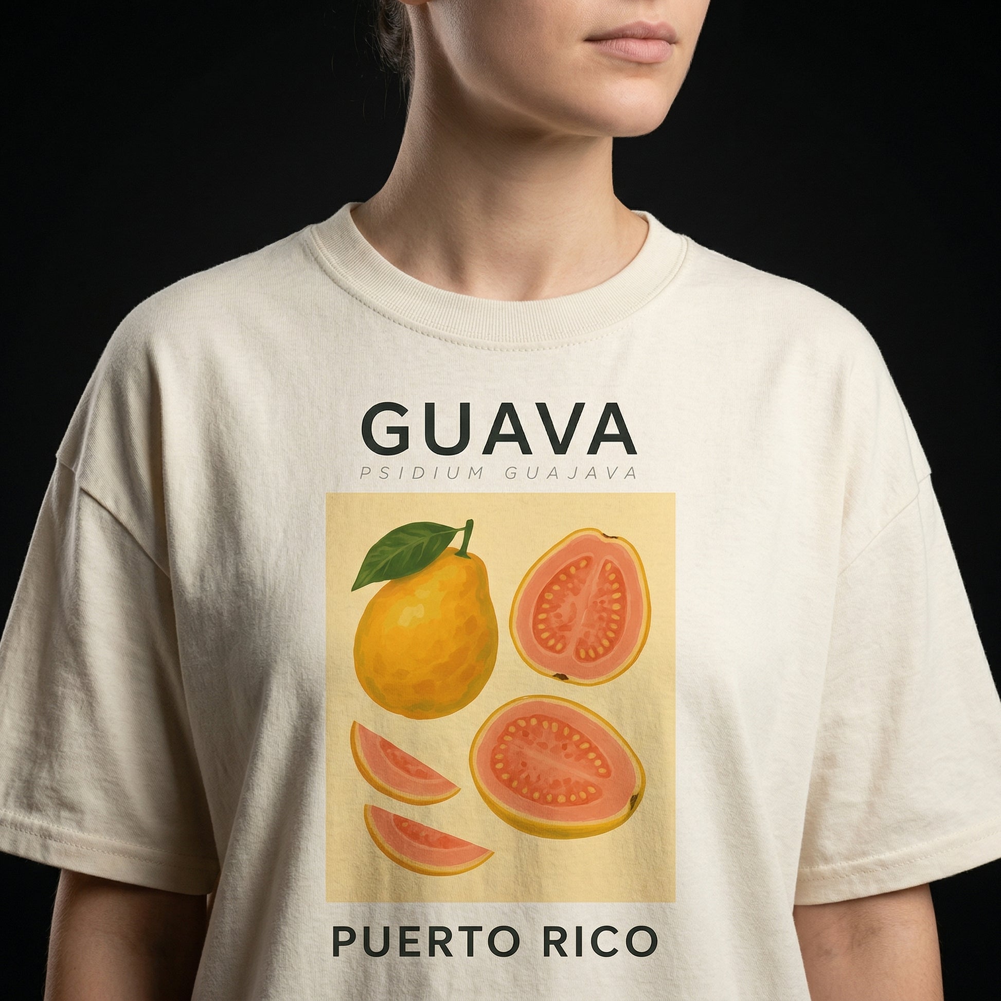 Guava Puerto Rico T-Shirt — guava-puerto-rico-t-shirt-studio-04-collar-shoulder