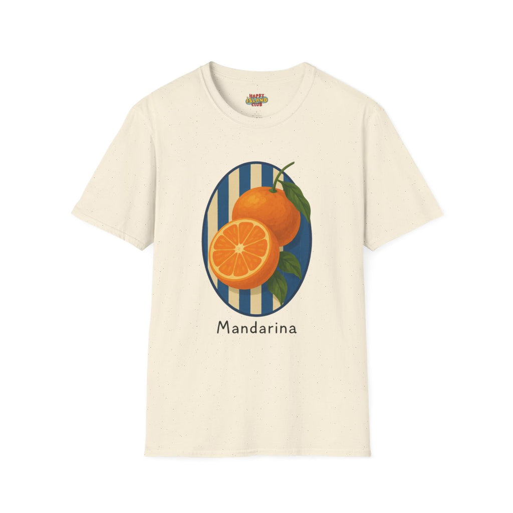 Front view of Mandarina T-shirt on a clean background