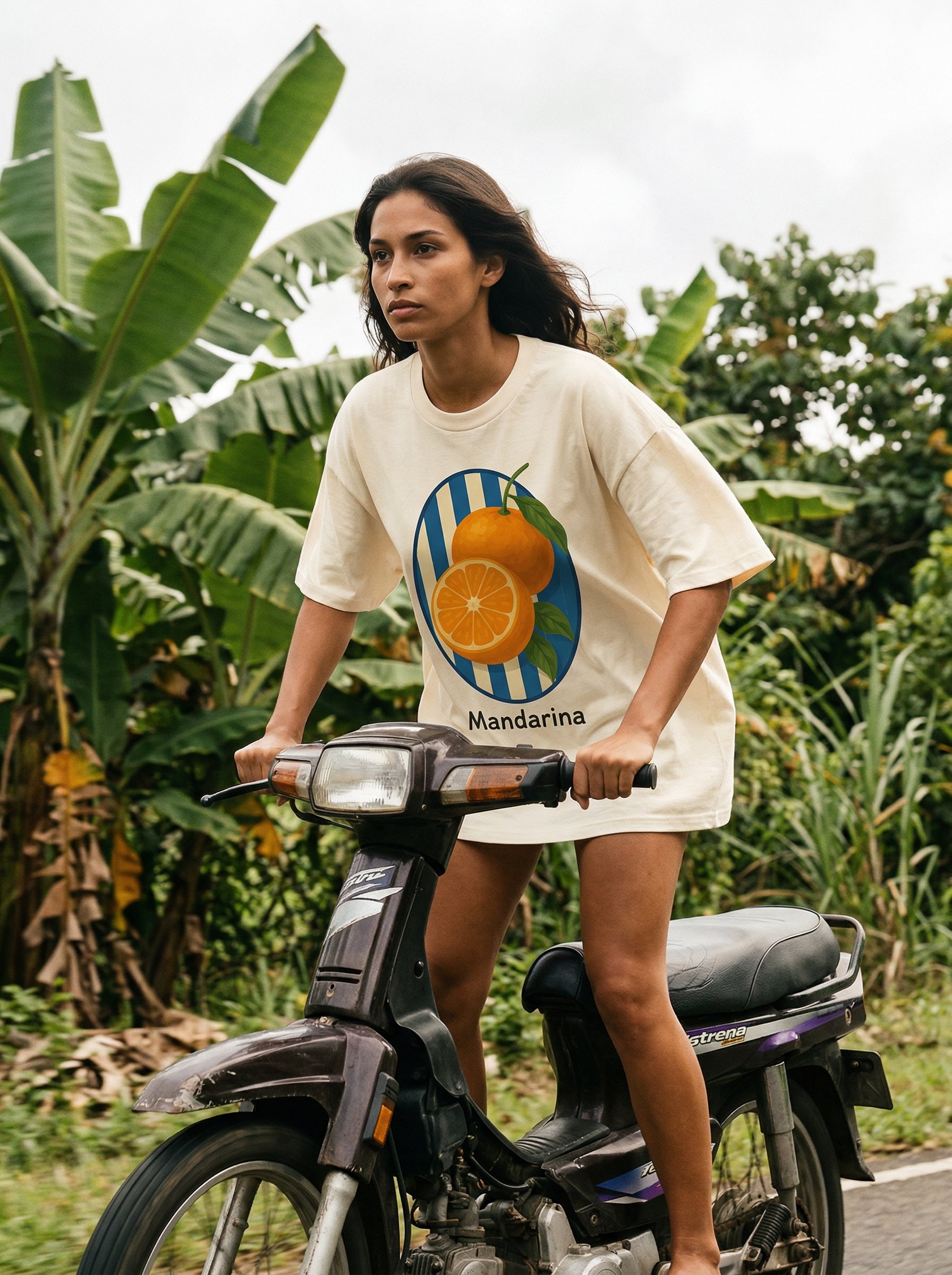 Mandarina T-shirt — mandarina-t-shirt-lifestyle-a-bent-over-bars-mid-ride