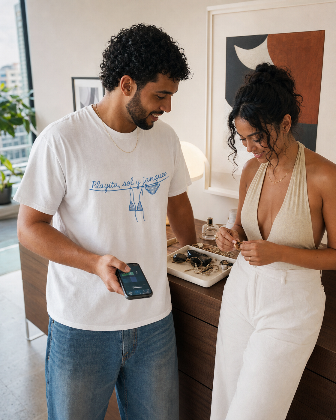 HIC grid hover · Playita, Sol y Jangueo T-Shirt · adult creator editorial