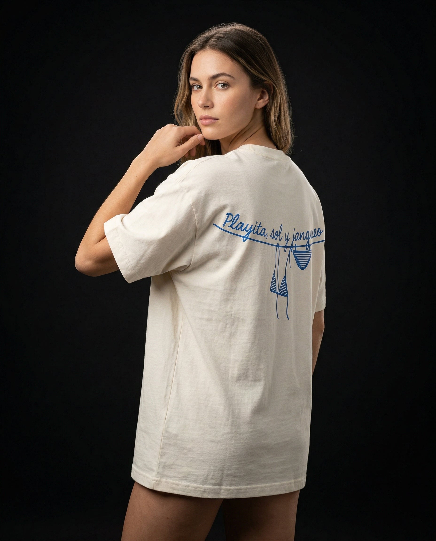 Playita, Sol y Jangueo T-Shirt — playita-sol-y-jangueo-t-shirt-studio-02-three-quarter