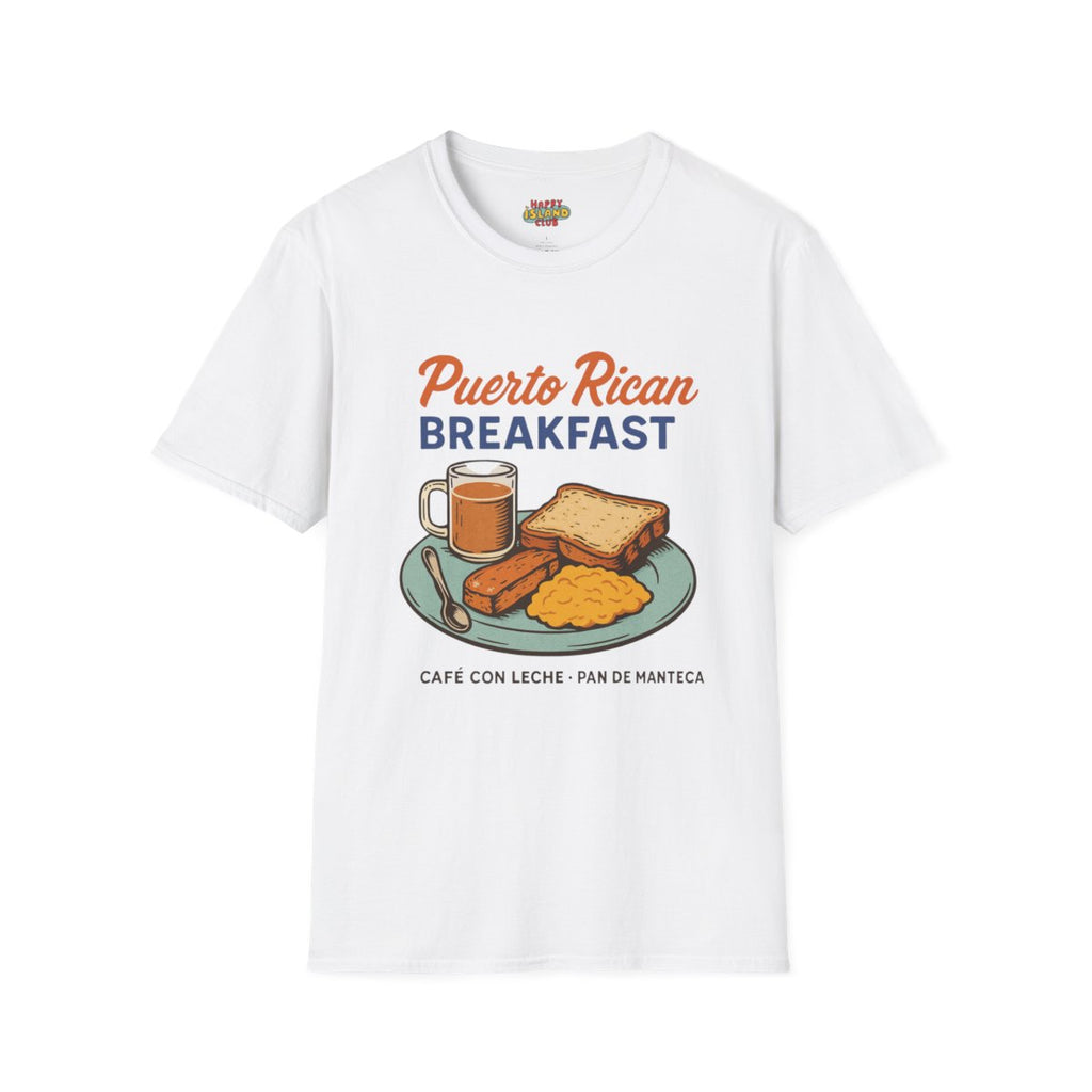 Front view of Puerto Rican Breakfast T-Shirt on a clean background