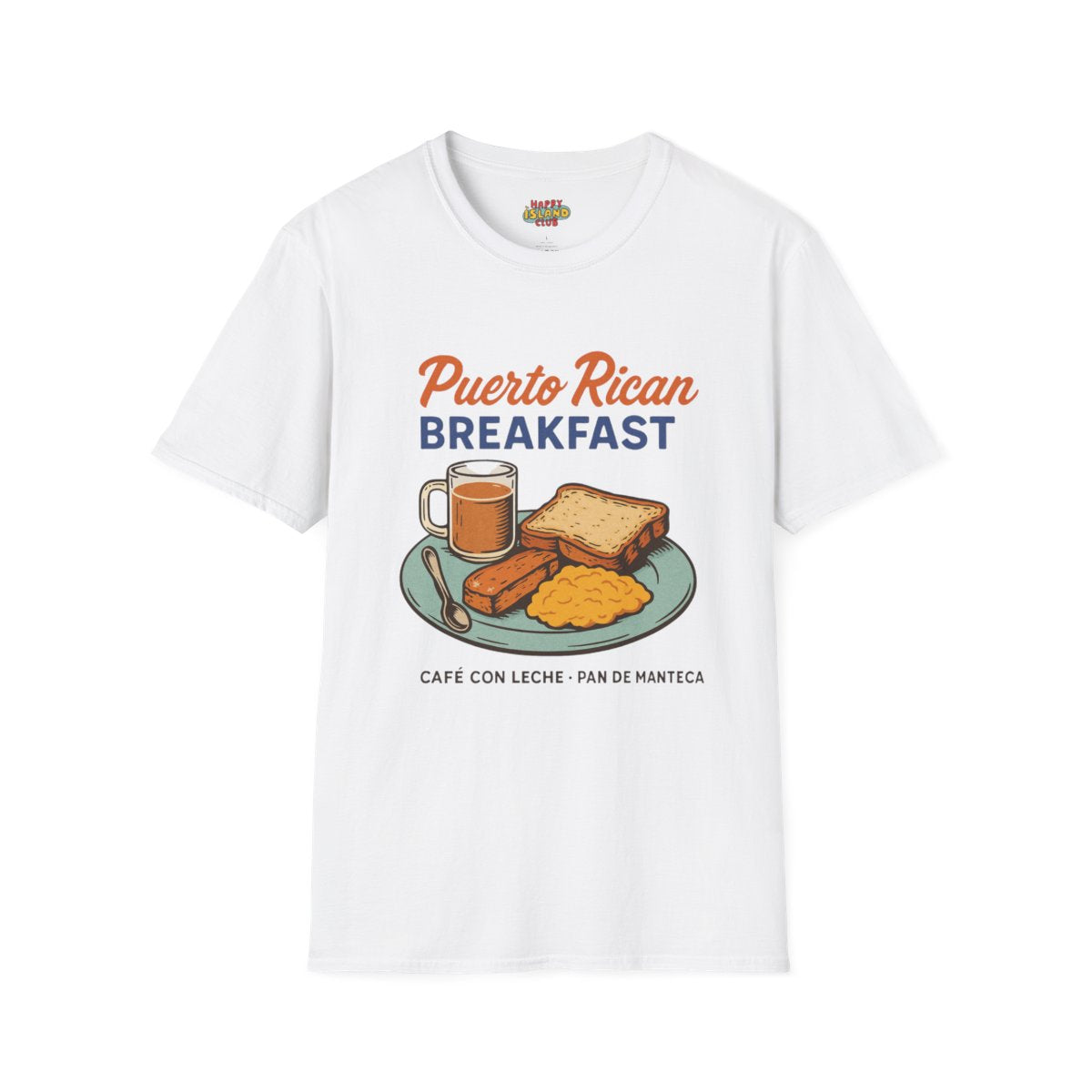 Front view of Puerto Rican Breakfast T-Shirt on a clean background