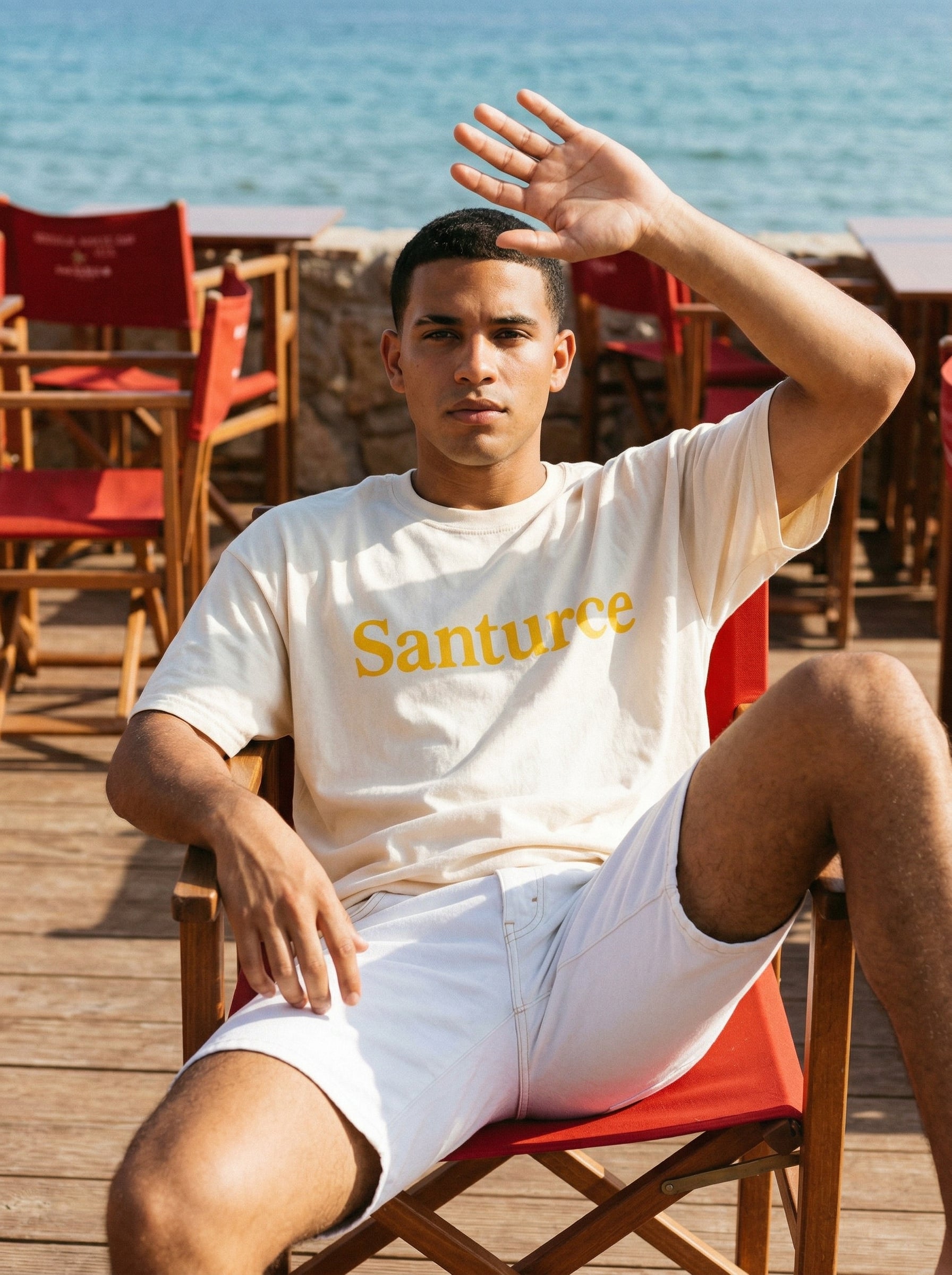 Santurce T-shirt — santurce-t-shirt-lifestyle-a-reclined-directors-chair